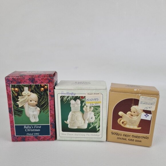 Precious Moments 520489 "Slow Down And Enjoy The Holidays" Vntg + 2 Ornaments - Picture 7 of 7